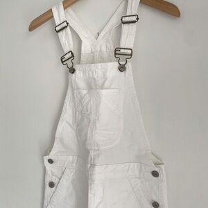 Gap White Denim Overalls
